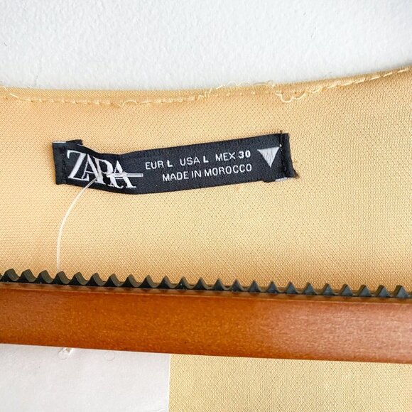 NWT Zara Pastel Yellow Sweetheart  Neckline Sleeveless Bodysuit L - Picture 4 of 5